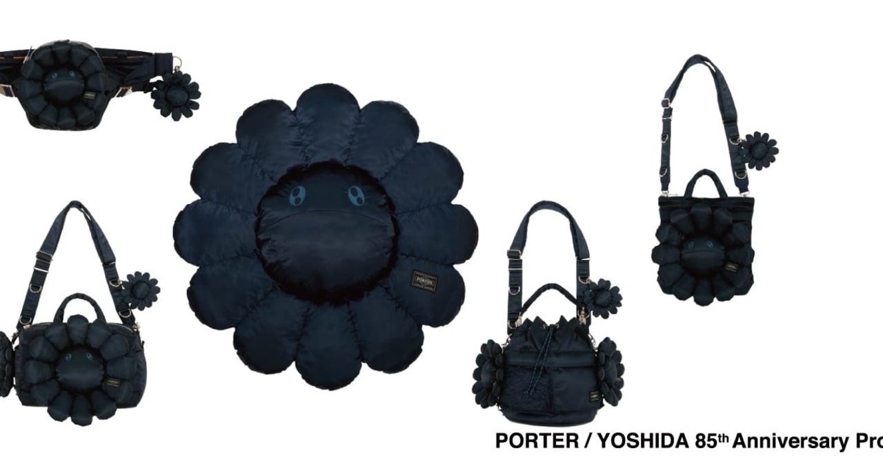 村上隆×ポーター新作バッグ発売、お花とドクロを融合したデザインに