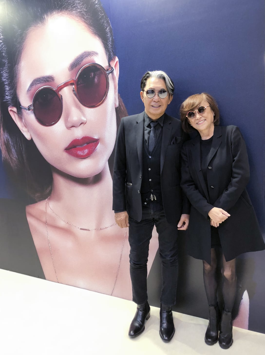 2018年、コラボレーションしている増永眼鏡の展示会にて(筆者提供)