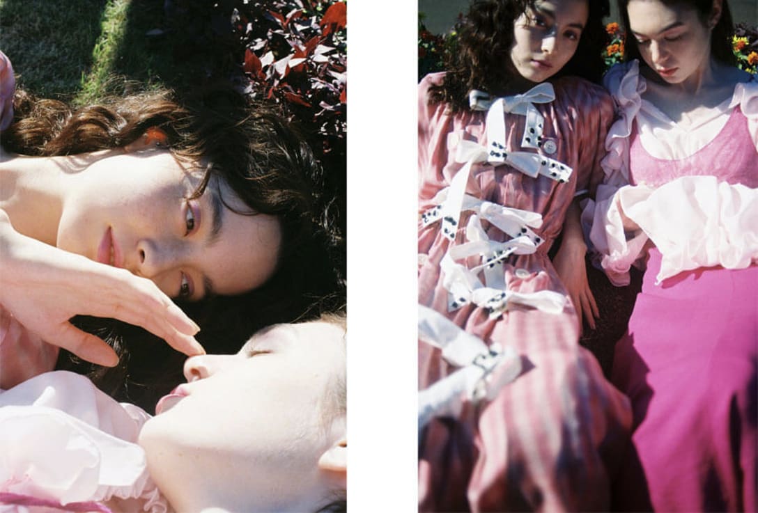 left - dress by PERMINUTE,right - dress by NATSUMI OSAWA, inner dress by PERMINUTE, hairband stylist’s own
