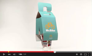 【動画】自転車乗り向けテイクアウト容器をマクドナルドがデザイン