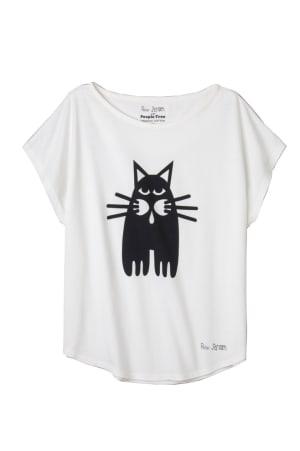 ピープル・ツリー×ピーター・イェンセン、アイコンの「cat rabbit」柄Tシャツなど発売