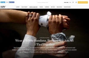 コレクション月間は「白いバンダナ」で意思表示、英メディアが"連帯"呼びかける運動を発起
