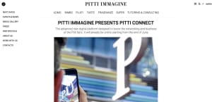 「ピッティ・イマージネ・ウオモ」がデジタルプラットフォーム開設、バーチャルショールームでコレクションの閲覧が可能