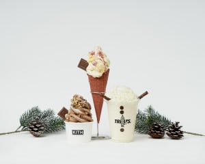 キス トリーツがクリスマス限定メニューを販売、ストロベリーケーキをイメージしたアイスクリームなど