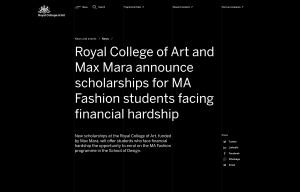 マックスマーラが英ロイヤル・カレッジ・オブ・アートの奨学金制度を創設