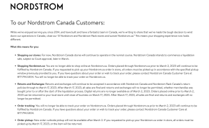 米百貨店大手「ノードストローム」がカナダから撤退、6月末までに閉店へ