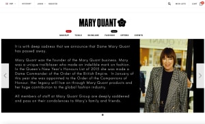 デザイナーのマリー・クワントが逝去　享年93