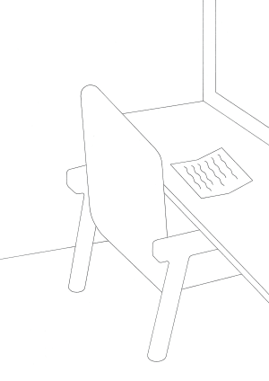 グラフィックデザイナー 小林千秋がボイルドで個展開催　日常のワンシーンをシンプルな線画で描く