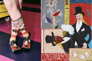 靴下ブランド「ホイサム」が横尾忠則とコラボ　「寒山拾得」展の開催に伴い発売
