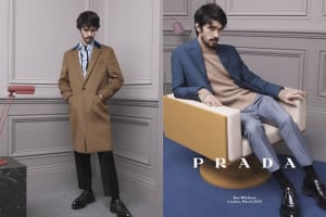 プラダ最新広告に3人の俳優とOMAデザイン家具